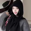 Gorro y Bufanda Todo en Uno, Gorro de Punto Otoño e Invierno para Mujer, Gorro Pasamontañas con Bufanda Integrada, Gorro de Lana Resistente al Frío y Cálido