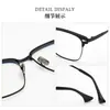 Armazón de Gafas Retro de Titanio Puro Ultraligero con Línea de Ceja para Hombre, Armazón de Gafas Graduadas Media Montura, Armazón Grande para Caras Grandes, Armazón de Titanio para Hombre M8182S