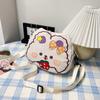 Linda Niña Dibujo Animado Gran Capacidad Un Hombro Cruzado Bolsa de Nailon Chica Suave Gatito Dulce Estudiante Combinable Pequeña Bolsa Redonda