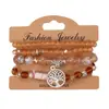 Pulsera de múltiples capas retro bohemia con cuentas del árbol de la vida para mujer, conjunto de pulseras DIY moderno y personalizado