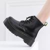 Botas estilo Martin Jadon europeas y americanas de suela gruesa de 6 ojales estilo británico para mujer de cuero 1460 botas cortas de suela tipo muffin con cordones botas de overol