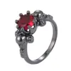 Anillo de Calavera Moderno y Único con Circonita de Ocho Garras, Aspecto Vintage de Alta Gama, Joyería de Anillo para Mujer de Cobre Puro, Transfronterizo