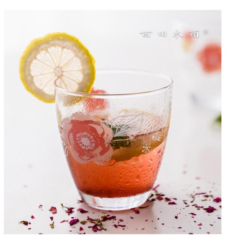 粉红玫瑰玻璃杯