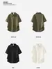 Camisa Polo Masculina Verde Oliva Estilo Old Money, Camiseta Simples de Cor Sólida de Manga Curta com Gola Polo para o Verão, Top Masculino para o Dia a Dia