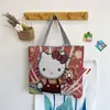 Bolsa de Lona Feminina Moda Casual Bolsa de Ombro Bolsa Tote para Trabalho Bolsa de Mão Bolsa de Lona Desenho Animado Bordado Hui Li