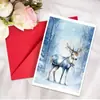 50 Tarjetas Creativas Nuevas de Material para Decoración Navideña con Sobres para Compra Directa Transfronteriza