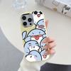 Funda de Teléfono Cartoon Tiburón Azul Gordito 15Pro Galvanizada Max Adecuada para Apple 12 Anti-Caídas 13 Protección de TPU
