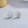 Aretes redondos de Zirconia para Mujer verano plata de ley 925 nueva moda ins perno para cartílago de la oreja simple alta calidad temperamento joyería para oreja