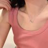 Collar de estrella para mujer, diseño de nicho, cadena de clavícula de lujo ligera de alta calidad, collar con lazo, colgante para novias estudiantes