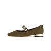 Chengdu Xiaozhong Moda Zapatos Individuales de Mujer Punta Cuadrada Moda Zapatos de Mujer Huizhou Retro Francés Zapatos de Trabajo Tacón Grueso No Cansan