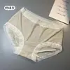 Falda Xiaolan 6231 Calzones de Modal para Mujer Japoneses de Cintura Media Transpirables de Encaje Cadera Algodón Bandeja Calzones de Triángulo para Niñas