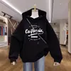 Sudadera con Capucha de Otoño para Mujer 2026 Nuevo Estilo Forro Polar Azul Marino Diseño Estampado Chaqueta Top de Moda