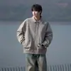 Chaqueta Casual para Hombre Tendencia Primavera Solapa 2025 Nueva Moda Marca Versátil Negro Morado