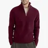 Comércio Exterior Amazon Transfronteiriço Novo Estilo Malha Masculina Jovem Casual Camada Base Quente Jaqueta de Malha com Meio Zíper