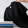 Camiseta de Manga Corta de Seda de Leche para Hombre, Color Sólido Cuello Redondo, Talla Grande Casual
