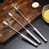 Batidor de Huevos Giratorio Semiautomático de Acero Inoxidable para el Hogar Herramientas de Repostería para Cocina Batidor de Huevos de Presión Manual de Acero Inoxidable