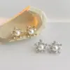 Nuevos Pendientes de Perlas con Copos de Nieve de Invierno, Modernos, Exquisitos, Versátiles, Pendientes de Fuegos Artificiales de Gama Alta
