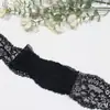 Tanglong Malha de Trama Preta Moda Retrô Alta Elasticidade Renda Borda Pequena 6cm Acessórios de Acabamento de Borda para Roupas Lingerie DIY