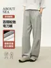 Pantalones de Mujer Aboutsea Primavera Cintura Elástica, Algodón Peinado Lavado, Adelgazantes Versátiles de Felpa Casual Curvos para Mujer