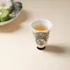 Moji Designer Independente Co-Branded Padrão de Renda Cerâmica Copo de Fragrância Conjunto de Chá Kung Fu Xícara de Chá Xícara Individual