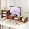 Soporte para monitor de computadora, estante para pantalla, base para monitor de computadora de escritorio, organizador de escritorio de oficina