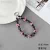 Estilo Fragrante Estampa de Leopardo Bola de Pelo Corrente para Pendurar Celular Estilo Ins Acessórios de Pulso Femininos da Moda Pingente para Capa de Celular Corrente com Contas