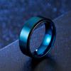 Comercio Electrónico Amazon Anillo para Hombre de Dos Tonos 8mm Acero Inoxidable Azul Mate Anillo de Moda Cepillado