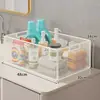 Estante de almacenamiento debajo del mueble del baño, organizador de piso para el baño, estante junto a la lavadora, carrito de almacenamiento para detergente de lavandería