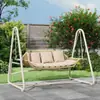 Silla Mecedora para Patio Exterior, Sillón de Jardín para Villa, Silla Hamaca Doble de Balcón de Moda, Silla Mecedora Doble para Exterior