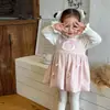 9.15 Novedades) Vestido de Invierno para Niña Nuevo Vestido de Capullo Floral Vestido Chaleco Infantil Vestido de Bebé Clase A