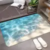 Alfombrilla de baño de nuevo diseño de olas de verano, alfombrilla absorbente antideslizante de tierra de diatomeas, alfombrilla decorativa para pies de baño en casa