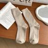 Calcetines de Cachemira para Otoño e Invierno Calcetines Altos para Mujer Calcetines Apilados de Doble Aguja Japonesa Calcetines de Algodón Antipilling Calcetines de Largo Medio Forrados para Mujer