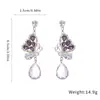 Pendientes de Plata Europea y Americana Transfronterizos con Zirconia y Mariposa Hueca de Gota de Agua Pendientes Elegantes de Gama Alta Pendientes de Moda para Mujeres Venta al por Mayor