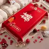 Mantel para mesa de centro de boda, mantel rojo para mesa de comedor de sala de estar, tela decorativa festiva para compromiso y recién casados, mantel de Año Nuevo que realza el ambiente