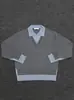 Tejido de Punto Falso de Dos Piezas Coreano Cuello Polo Miu Mezcla de Lana Estilo Preppy Corte Limpio Estilo Old Money
