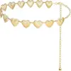 Joyería de Estilo Europeo y Americano, Elegante Cadena para la Cintura con Colgante de Corazón con Patrón Metálico para Mujer, Cadena Corporal de Múltiples Capas Versátil y de Moda