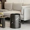 Cubo de Basura de Mármol con un Toque de Lujo Ligero de Alta Gama, Adecuado para Hoteles y Uso Doméstico, Gran Capacidad, para Dormitorio, Sala de Estar y Baño