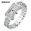 Reloj Popular Transfronterizo Mokai, Reloj de Lujo Ligero Cielo Estrellado con Diamantes Completos, Reloj Femenino Aerodinámico, Reloj de Cuarzo con Diamantes Completos