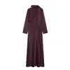 Atacado de Fabricantes de Roupas Femininas Transfronteiriças 2025 Moda Casual Mais Vendida Vestido Lenço com Textura de Cetim de Seda