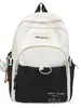 Mochila Estilo Japonês Nova Tendência Alta Aparência Cor Fresca e Doce Color Blocking para Alunos do Ensino Fundamental e Médio, Mochila Leve de Viagem
