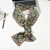 Bufanda Estrecha para Mujer Primavera Otoño Verano Estilo Extranjero Moderna Corea del Sur Versátil Bufanda Decorativa Bufanda de Invierno Estampada Bufanda Estrecha Delgada