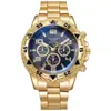 Relojes de Venta Caliente al por Mayor de Fabricante para Comercio Exterior con Cristal de Luz Azul, Relojes para Hombre con Correa de Acero, Relojes de Cuarzo con Escala Digital y Diseño de Tres Ojos