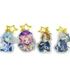Fabricación de llaveros acrílicos, producción DIY de colgantes pequeños con fotos, cadena creativa publicitaria de estrellas de anime de dibujos animados