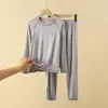 Pijama Infantil de Modal Primavera e Outono Conjunto de Roupa Íntima Fina para Meninos Mais Velhos Roupa de Casa Conjunto de Roupa Íntima Térmica para Meninos