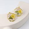 Explosión transfronteriza de hiedra, textura de lujo ligero, aretes de flor seca, creativos, flor real, regalo de flor real, flor eterna, aretes de resina