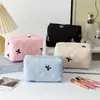 2024 Bolsa de Maquiagem Bordada com Laço Produto Novo Transfronteiriço Amazon Bolsa de Armazenamento Cosmético Portátil Acolchoada