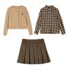 Traje Estilo Academia Feminina Princesa Yuan Yuan 2026 Primavera Novo Conjunto Japonês JK Duas Peças Infantil Roupas Infantis para Crianças Maiores