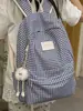 Mochila Simple a Cuadros Estilo Japonés para Estudiantes de Secundaria Femeninas, Mochila de Gran Capacidad de Alto Valor, Mochila Ligera de Viaje