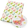 Tela fina de algodón y poliéster o lona de poliéster con conejitos lindos, material para bolsa DIY, mantel de dormitorio, 1Yc48873