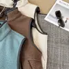 Colete simples de fleece com gola alta feminino outono e inverno quente fleece dupla face casual solto zíper sem mangas jaqueta transfronteiriça